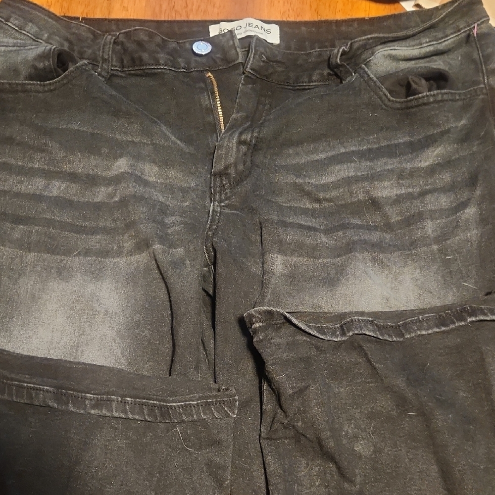 Black Washed Wide Leg Jeans